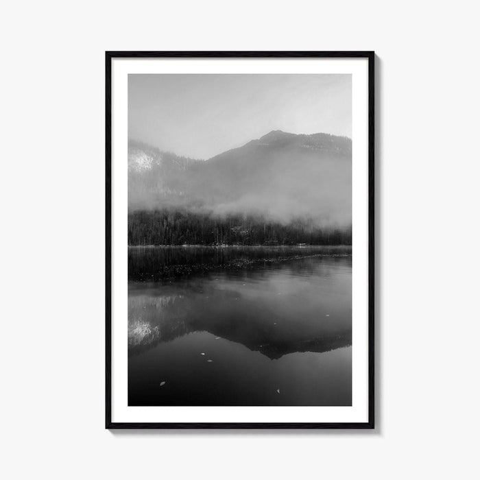 Lake Konigssee Black and White Fine Art Photo Print, Berchtesgaden, Germany, Bavarian Alps Poster