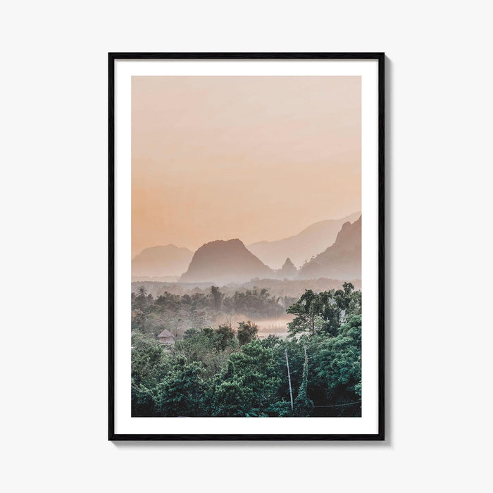 Vang Vieng Laos Fine Art Photo Print, Nam Song River, Hot Air Balloon Poster