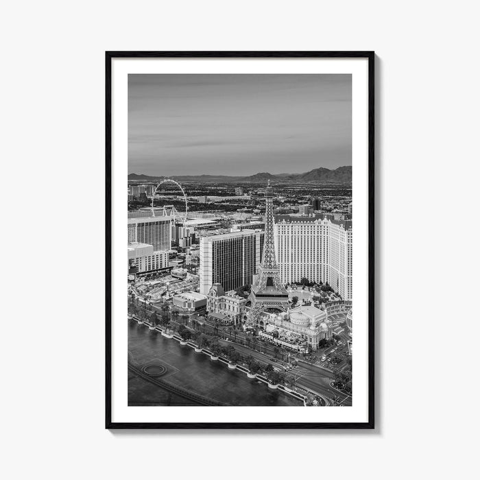 Las Vegas Skyline Black and White Fine Art Photo Print, Strip Nevada Poster