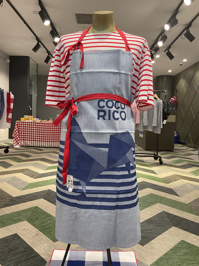 Le Jacquard Français x Élysée Coco-Rico Apron / Tablier in blue