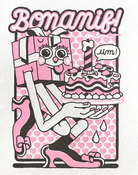Letterpress de Paris Bonanif / Happy Birthday card by Elisa Marraudino