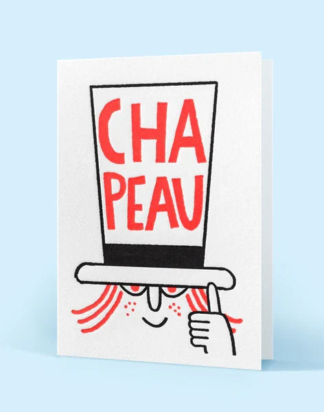 Letterpress de Paris Chapeau / Hats Off! greeting card by Amélie Falière
