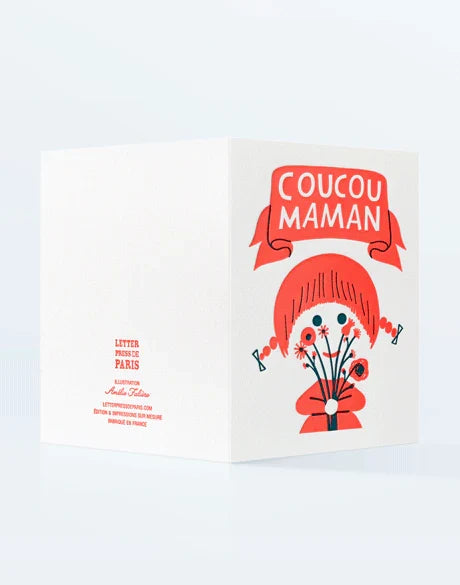 Letterpress de Paris Coucou Maman / Hi Mum greeting card by Amélie Falière