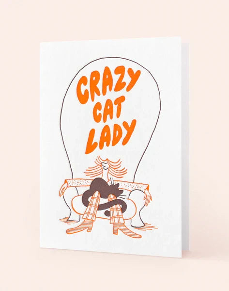 Letterpress de Paris Crazy Cat Lady greeting card by Anne Simon