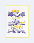 Letterpress de Paris Merci Merci Merci / Thank You, Thank You, Thank You card by Matthias Lehmann