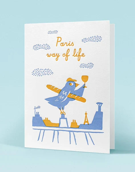 Letterpress de Paris, Paris Way of Life greeting card by Mickaël Jourdan