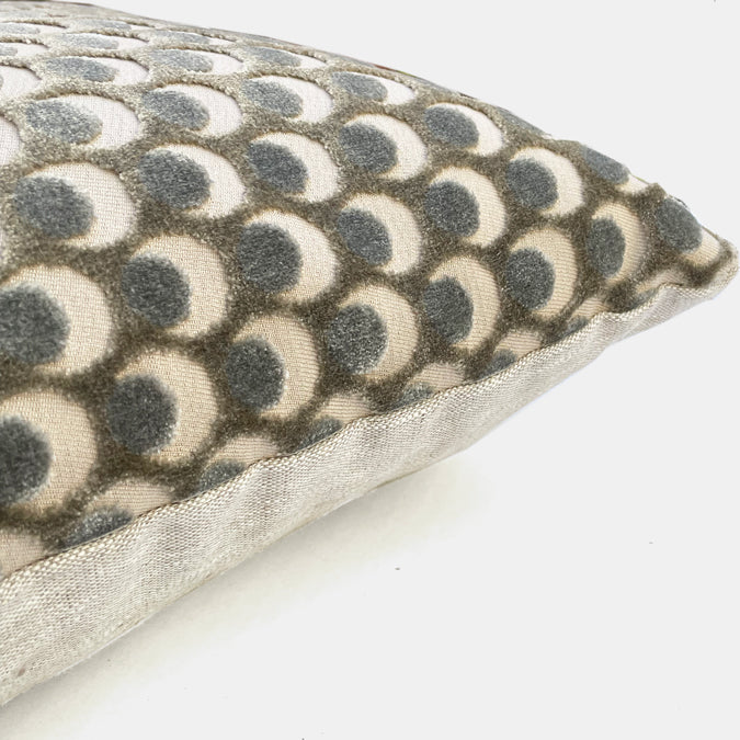 Liberty Ottoman Spot Pewter Velvet Lumbar Pillow