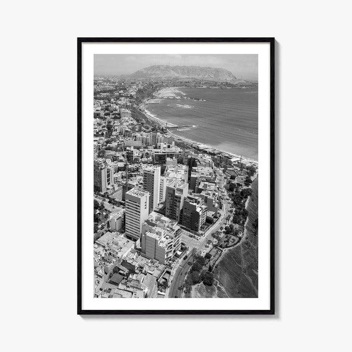 Lima Black and White Fine Art Photo Print, Miraflores Peru Poster