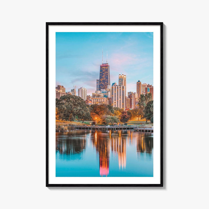 Chicago Lincoln Park Skyline Fine Art Photo Print, Wall Decor Poster, Illinois USA