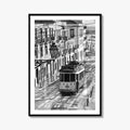 Lisbon Black and White Fine Art Photo Print, Lisboa Portugal Street Wall Decor Poster