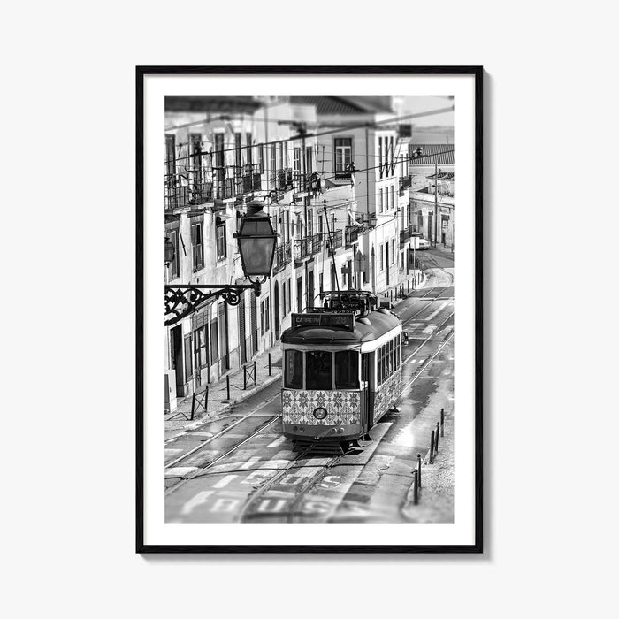 Lisbon Black and White Fine Art Photo Print, Lisboa Portugal Street Wall Decor Poster