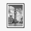 London Black and White Fine Art Photo Print, Big Ben Parliament UK Poster
