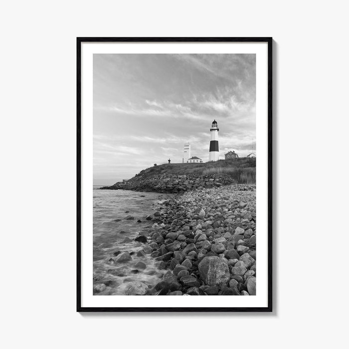 Montauk Lighthouse Black and White Fine Art Photo Print, Long Island New York, Poster