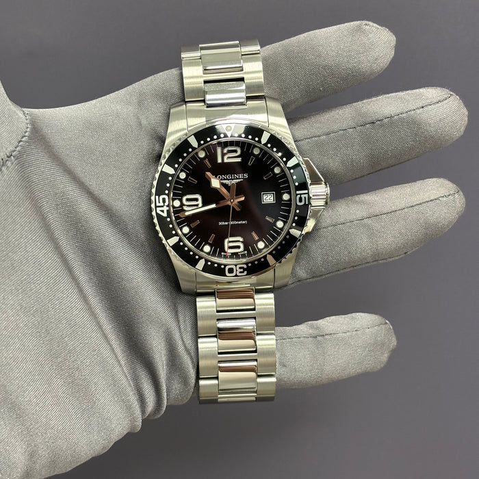 Longines Hydroconquest 44mm Black Dial Watch Ref# L3.840.4.56.6 - Happy Jewelers Fine Jewelry Lifetime Warranty
