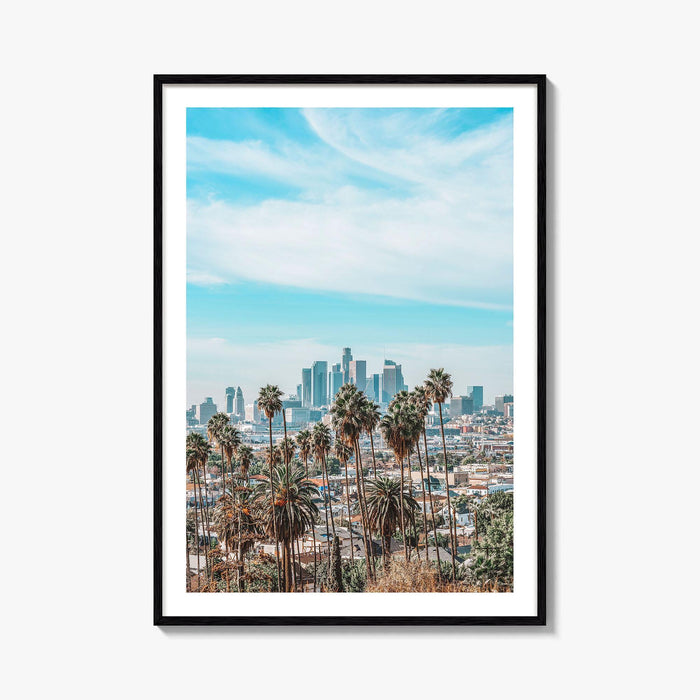 Los Angeles Skyline Fine Art Photo Print, Downtown, Palm Trees, California, LA Poster