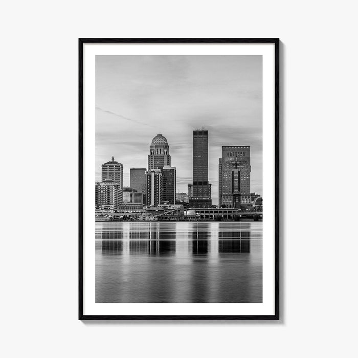 Louisville Skyline Black and White Fine Art Photo Print, Kentucky, USA, Wall Decor Poster