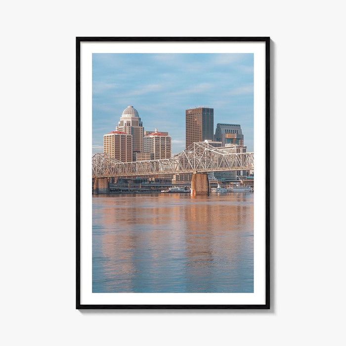 Louisville Skyline Fine Art Photo Print, Kentucky, Clark Memorial Bridge, Ohio River Poster