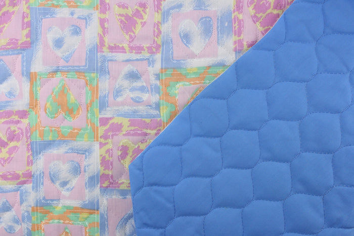 Yellow, white, soft, quilting prints, quilting, polyester, pink, hearts, green, crafting, cotton, blue, blocks, color_multi