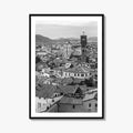 Lucca Black and White Fine Art Photo Print, Tuscany Italy Guinigi Tower View Poster