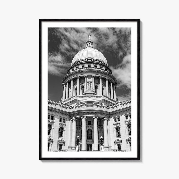 Madison Black and White Fine Art Photo Print, Wisconsin Capitol Building, Wisconsin Poster