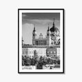 Madrid Skyline Black and White Fine Art Photo Print, Spain, Almudena Cathedral, Royal Palace