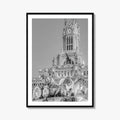 Madrid Black and White Fine Art Photo Print, Cibeles Fountain, Spain Poster, Wall Decor