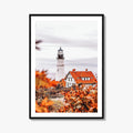Portland Maine Fine Art Photo Print, Lighthouse, Fall, New England, USA Wall Decor Poster
