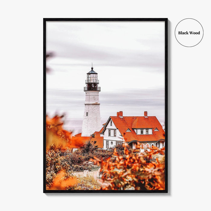 Portland Maine Fine Art Photo Print, Lighthouse, Fall, New England, USA Wall Decor Poster