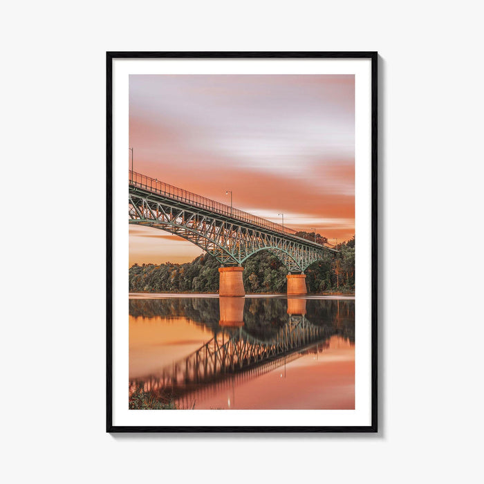 Augusta Maine Fine Art Photo Print, Kennebec River, Memorial Bridge, USA Wall Decor Poster
