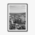 Malaga Skyline Black and White Fine Art Photo Print, Wall Decor, Andalusia Spain Poster
