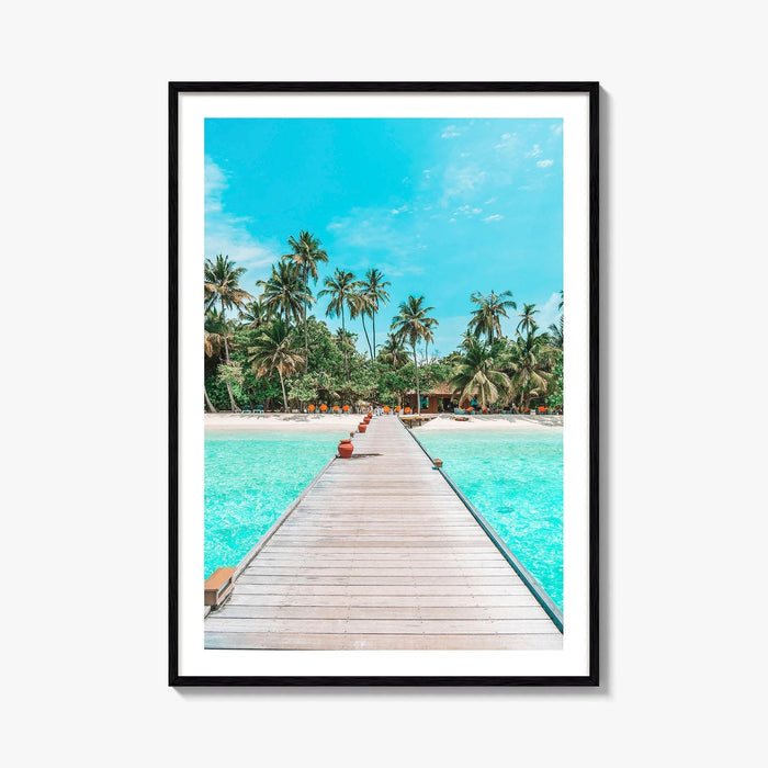 Maldives Fine Art Photo Print, Tropical Beach Island, Coconut Palm Poster
