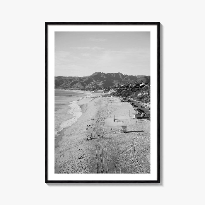 Malibu Black and White Fine Art Photo Print, Zuma Beach, Aerial, California, Wall Decor