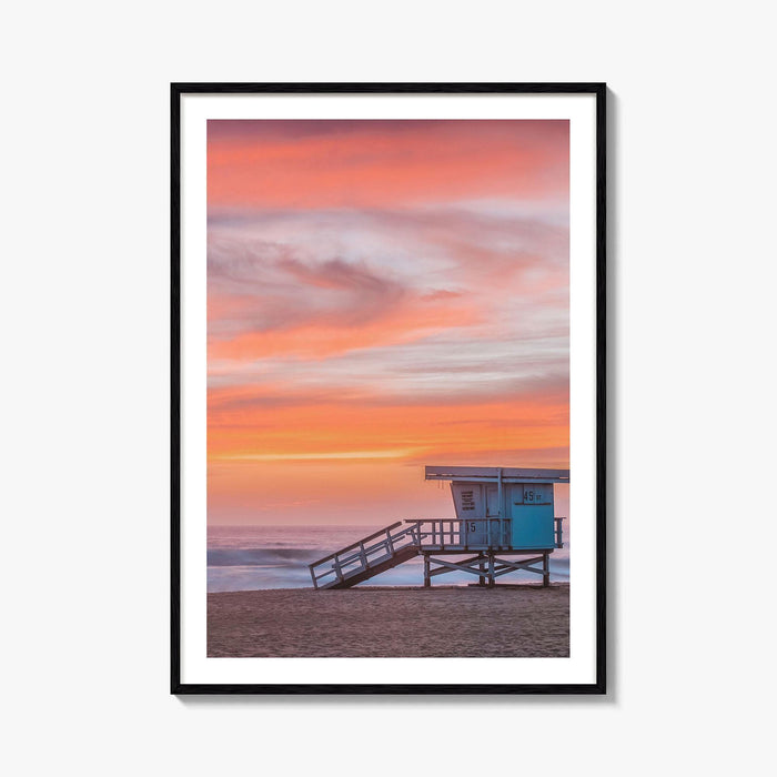 Malibu Fine Art Photo Print, Los Angeles California, Beach Lifeguard Tower Wall Decor Poster