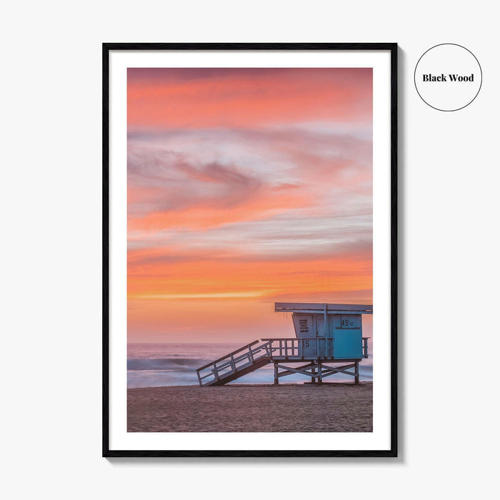 Malibu Fine Art Photo Print, Los Angeles California, Beach Lifeguard Tower Wall Decor Poster