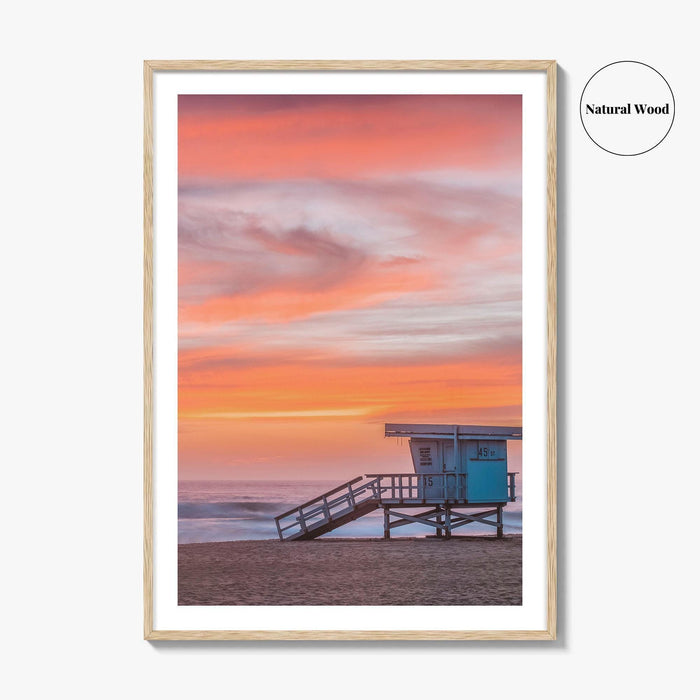 Malibu Fine Art Photo Print, Los Angeles California, Beach Lifeguard Tower Wall Decor Poster