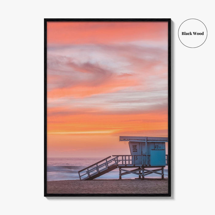 Malibu Fine Art Photo Print, Los Angeles California, Beach Lifeguard Tower Wall Decor Poster