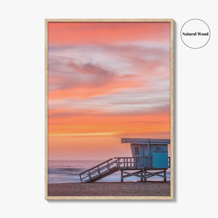 Malibu Fine Art Photo Print, Los Angeles California, Beach Lifeguard Tower Wall Decor Poster