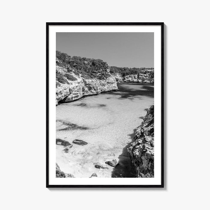 Mallorca Black and White Fine Art Photo Print, Calo Des Moro Majorca Spain Poster