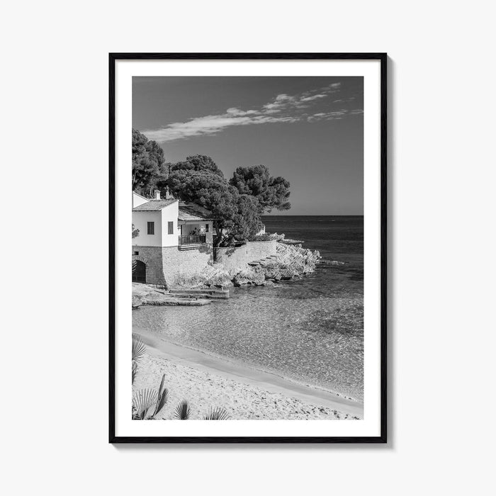 Mallorca Black and White Fine Art Photo Print, Cala Ratjada Spain Beach Coast Poster