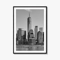 Lower Manhattan Skyline Black and White Fine Art Photo Print, NYC Hudson River Poster