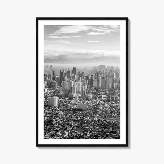 Manila Skyline Black and White Fine Art Photo Print, Makati, Pasay, Philippines