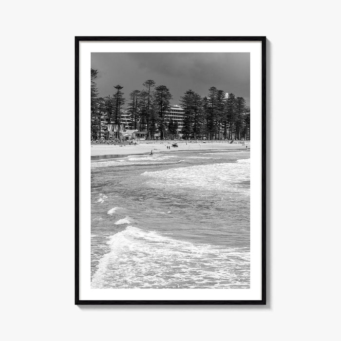 Manly Beach Black and White Fine Art Photo Print, Sydney, Australia, Wall Poster