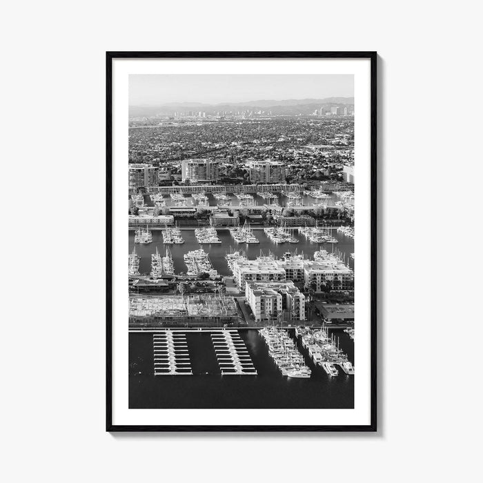 Marina Del Rey Black and White Fine Art Photo Print, Los Angeles California Poster