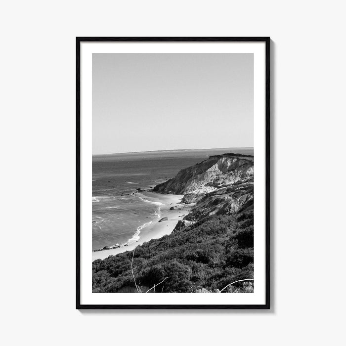 Martha's Vineyard Black and White Fine Art Photo Print, Aquinnah Cliffs Massachusetts Poster