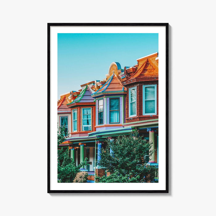 Baltimore Fine Art Photo Print, Row Houses, Charles Village, Maryland Wall Poster