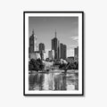 Melbourne Skyline Black and White Fine Art Photo Print, Southbank, Victoria Australia Wall Poster