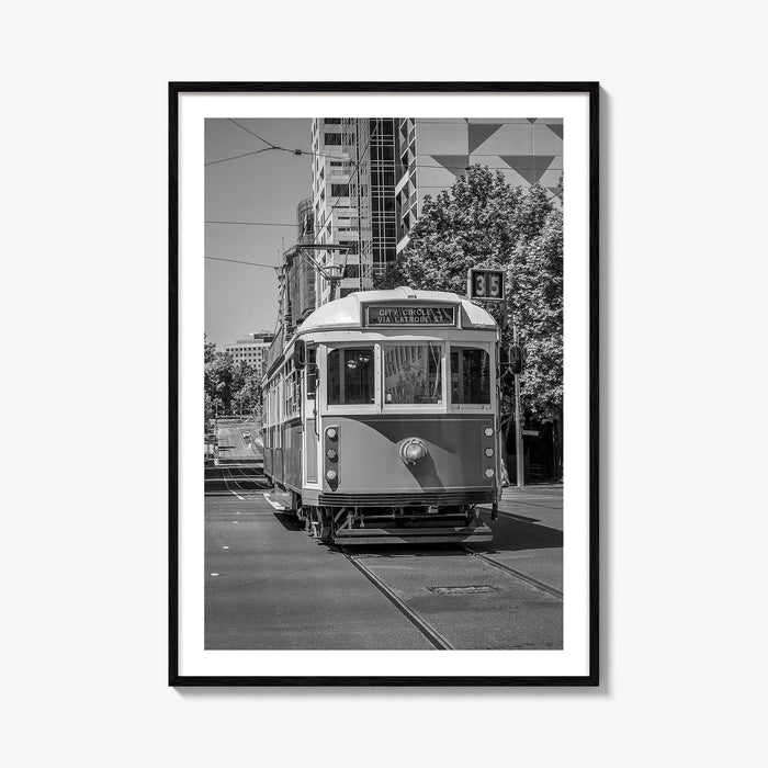 Melbourne Black and White Fine Art Photo Print, Victoria Australia, W Class Tram Poster