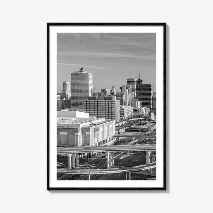 Memphis Skyline Black and White Fine Art Photo Print, Downtown, Tennessee USA Poster