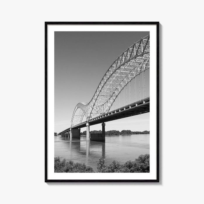 Memphis Black and White Fine Art Photo Print, Tennessee Hernando de Soto Bridge Poster