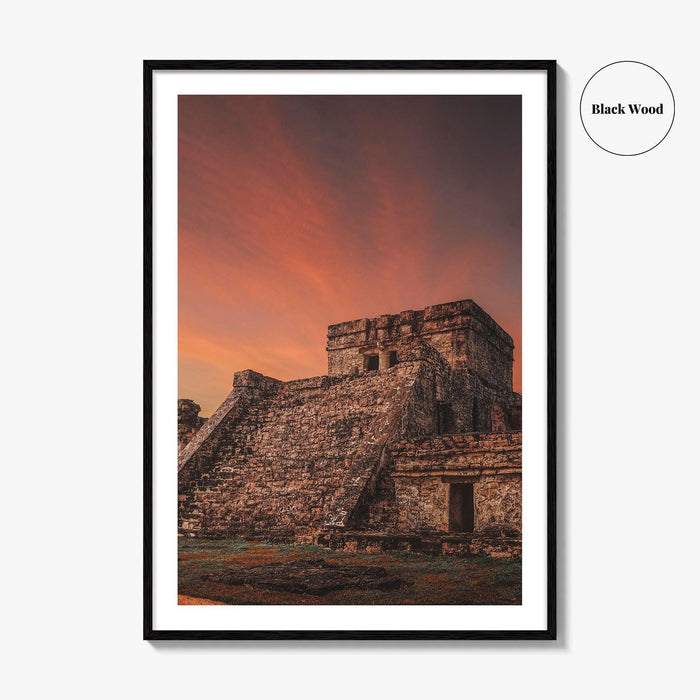 Tulum Mexico Fine Art Photo Print, El Castillo Mayan Ruins, Riviera Maya Wall Poster